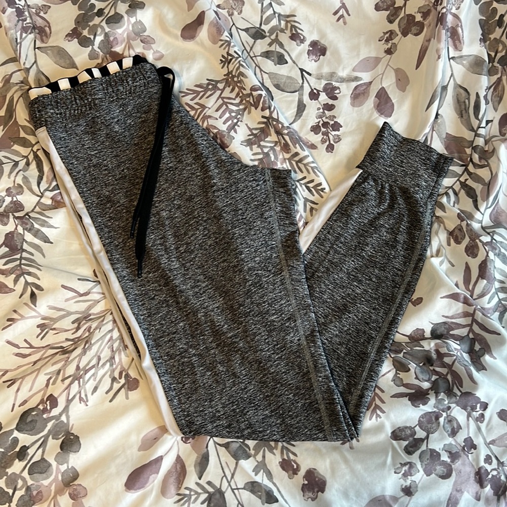 Pink Victoria’s Secret. High waisted leggings. Tie waist band.
